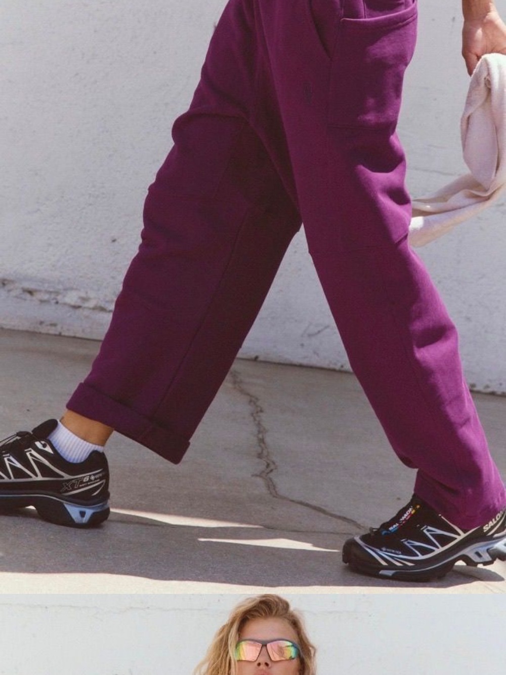 Free People Women’s Jogger barrel Pants in Deep Purple